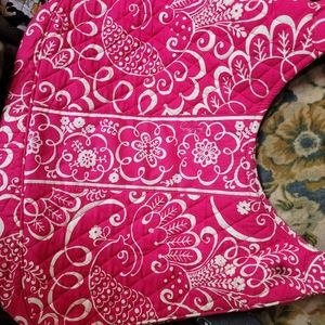 Vera Bradley Large Hobo Pink Twirly Bird Handbag/Purse